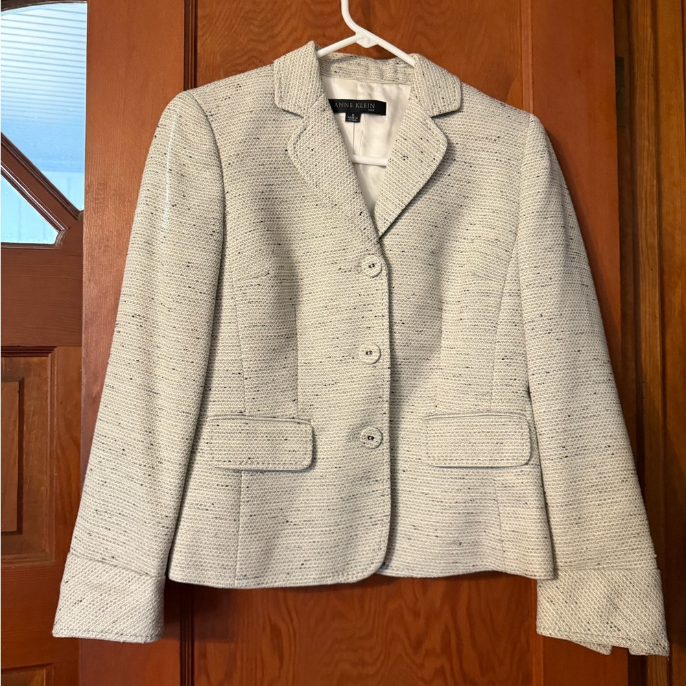 Anne Klein Women's Cream Textured Blazer